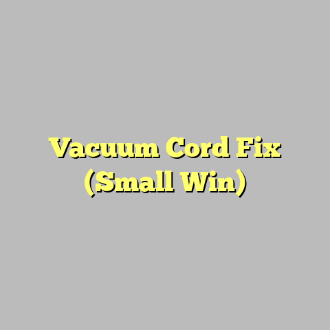 Vacuum Cord Fix (Small Win)