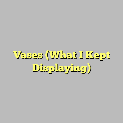 Vases (What I Kept Displaying)