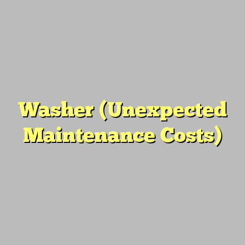 Washer (Unexpected Maintenance Costs)
