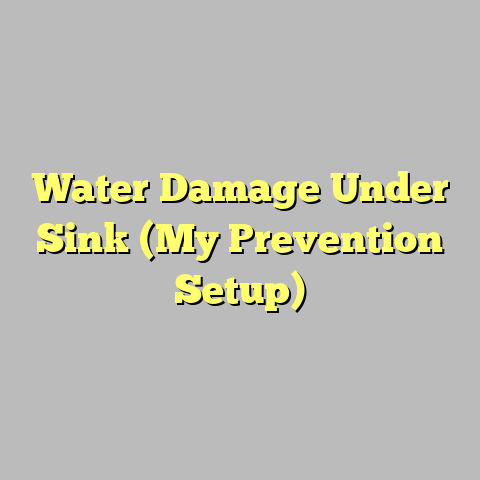 Water Damage Under Sink (My Prevention Setup)