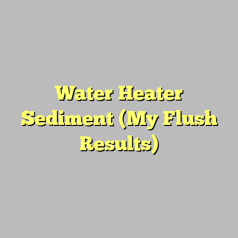 Water Heater Sediment (My Flush Results)