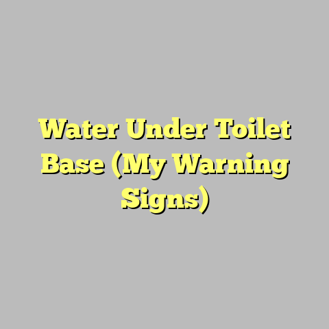 Water Under Toilet Base (My Warning Signs)