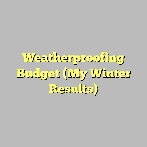 Weatherproofing Budget (My Winter Results)