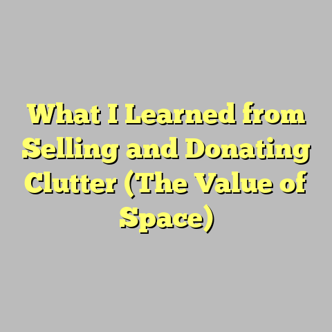 What I Learned from Selling and Donating Clutter (The Value of Space)
