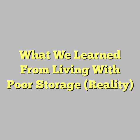 What We Learned From Living With Poor Storage (Reality)