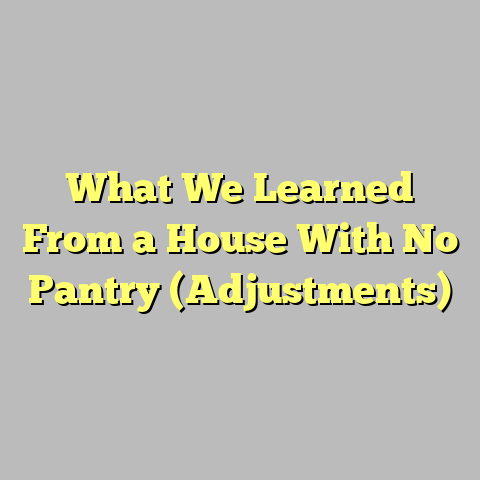 What We Learned From a House With No Pantry (Adjustments)