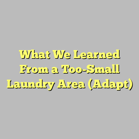 What We Learned From a Too-Small Laundry Area (Adapt)