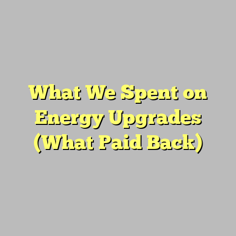 What We Spent on Energy Upgrades (What Paid Back)