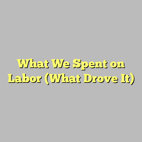What We Spent on Labor (What Drove It)