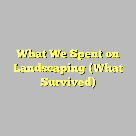 What We Spent on Landscaping (What Survived)
