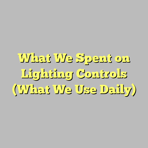 What We Spent on Lighting Controls (What We Use Daily)