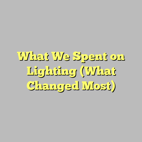What We Spent on Lighting (What Changed Most)