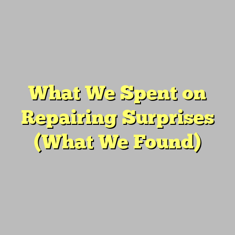 What We Spent on Repairing Surprises (What We Found)