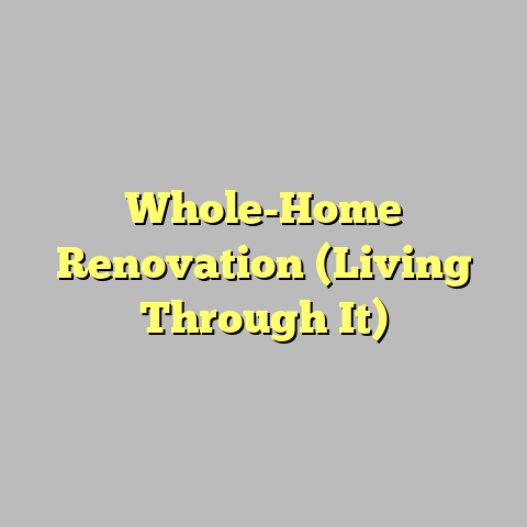 Whole-Home Renovation (Living Through It)