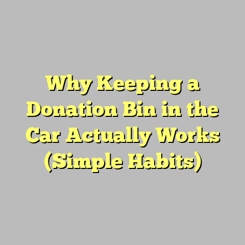 Why Keeping a Donation Bin in the Car Actually Works (Simple Habits)