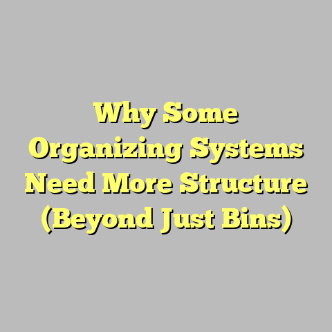 Why Some Organizing Systems Need More Structure (Beyond Just Bins)