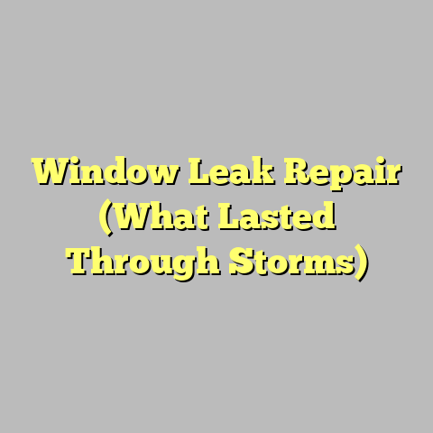 Window Leak Repair (What Lasted Through Storms)