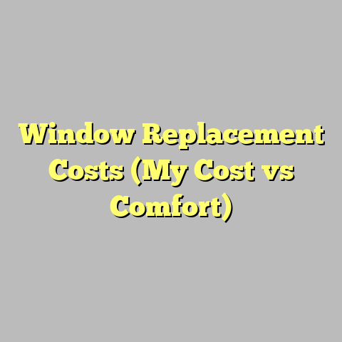 Window Replacement Costs (My Cost vs Comfort)