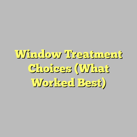 Window Treatment Choices (What Worked Best)