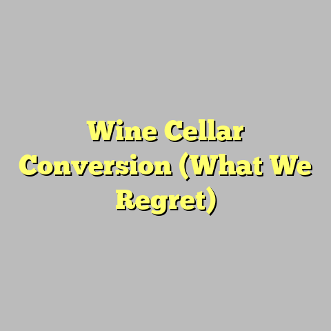 Wine Cellar Conversion (What We Regret)