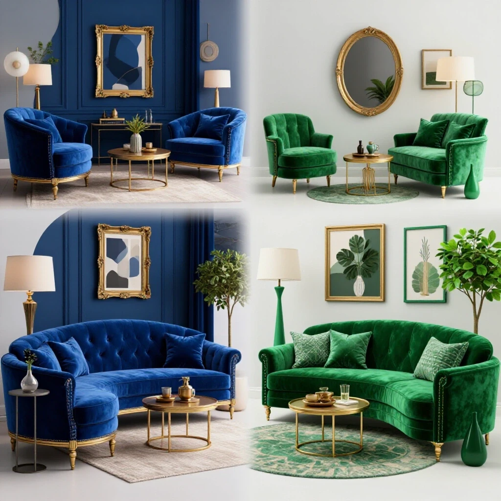 Split image showing a luxurious room on one side and a budget-friendly DIY transformed space on the other, highlighting affordable home design.