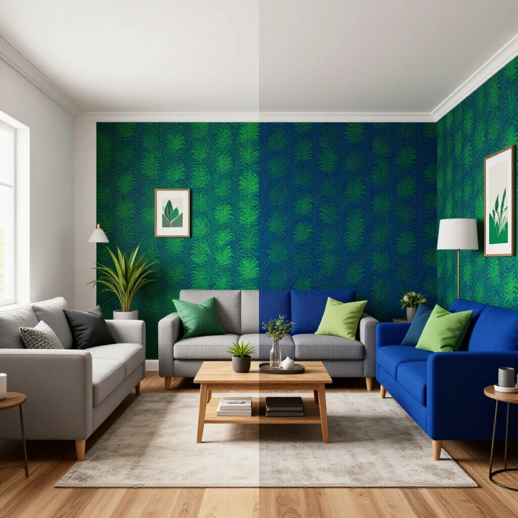 A contrasting living room scene showing rental-friendly upgrades protecting a tenant's deposit on one side and a drab space on the other.