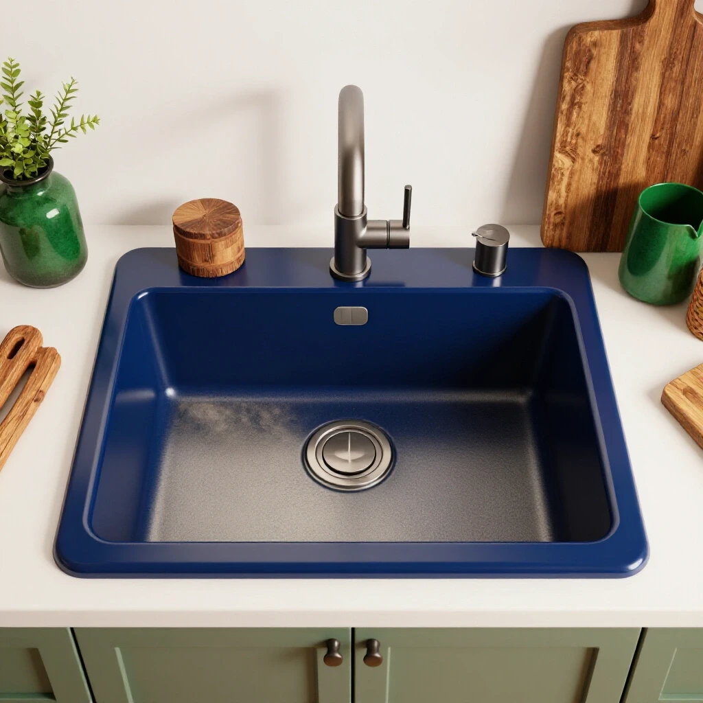 A modern kitchen showcasing an elegant upgraded sink surrounded by rustic decor and high-tech accessories, emphasizing comfort and style.