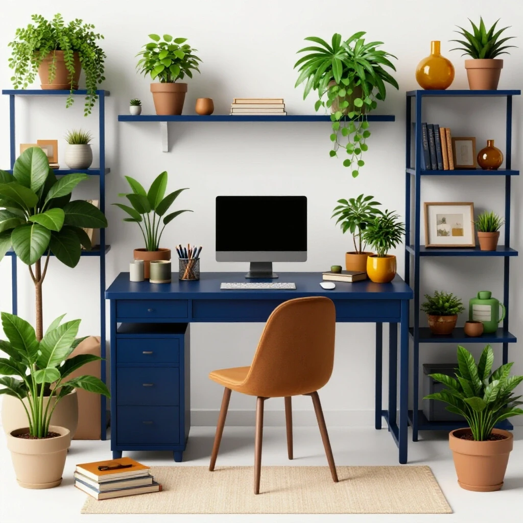Cozy home office setup showcasing a budget-friendly desk and organized decor for better focus.