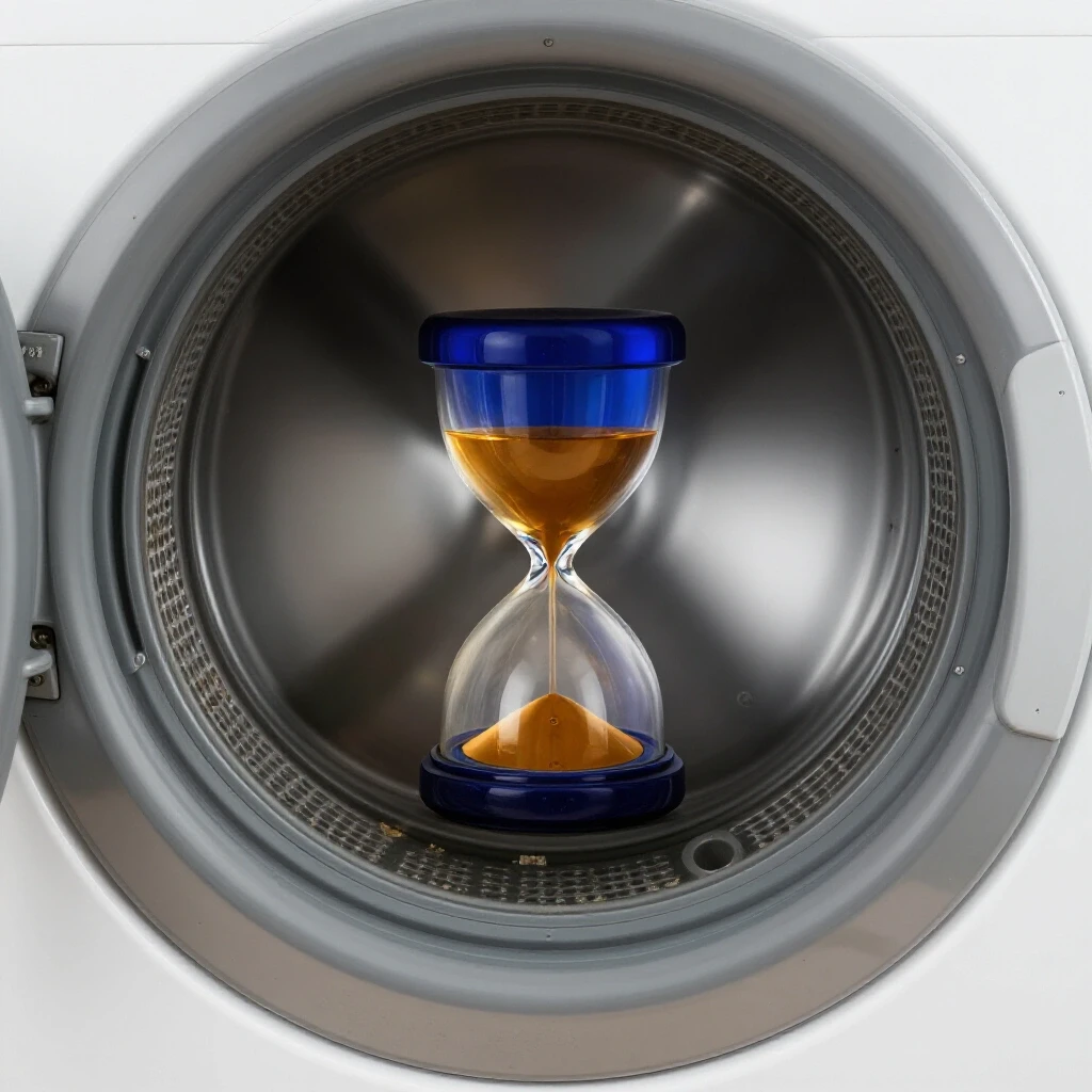 A split-image showcasing a worn-out dryer on one side and a freshly repaired dryer on the other, highlighting repair costs over time.