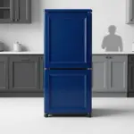 A comparison of a beautifully panelled kitchen appliance against a poorly panelled one, highlighting common mistakes in appliance paneling.