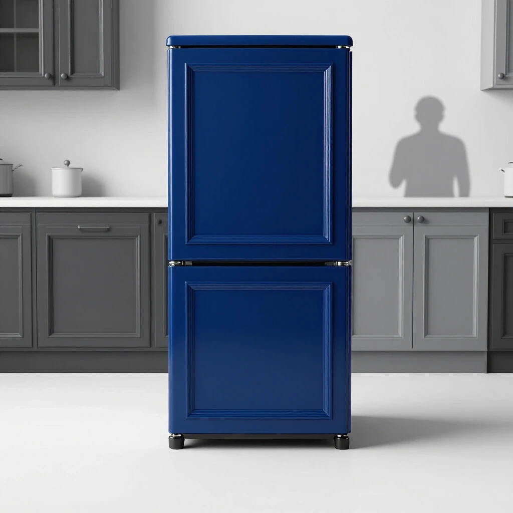 A comparison of a beautifully panelled kitchen appliance against a poorly panelled one, highlighting common mistakes in appliance paneling.