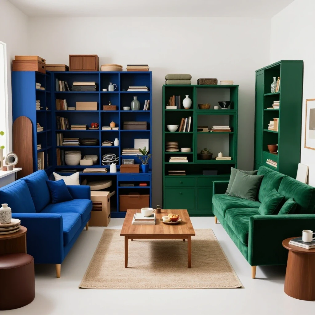 A split-screen image contrasting a cluttered small room with oversized furniture and a serene, well-organized space, highlighting common small space mistakes.