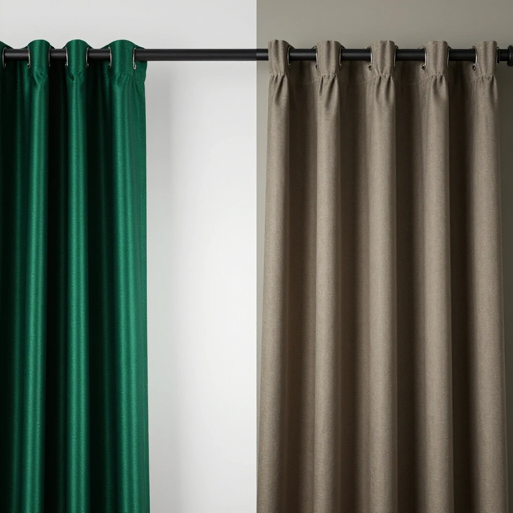 A split-image showing a shiny emerald green curtain rod beside a bent, neglected version illustrating durability contrast.