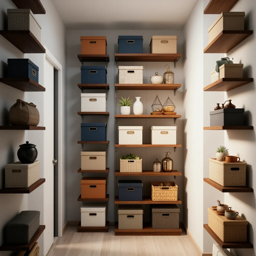 Before-and-after hallway makeover highlighting a bright, organized space with clever storage solutions.