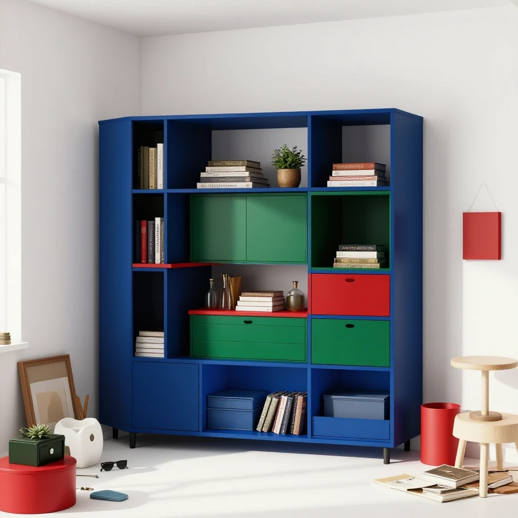 A comparison image displaying a messy apartment corner versus a neatly organized space with stylish furniture and storage solutions.