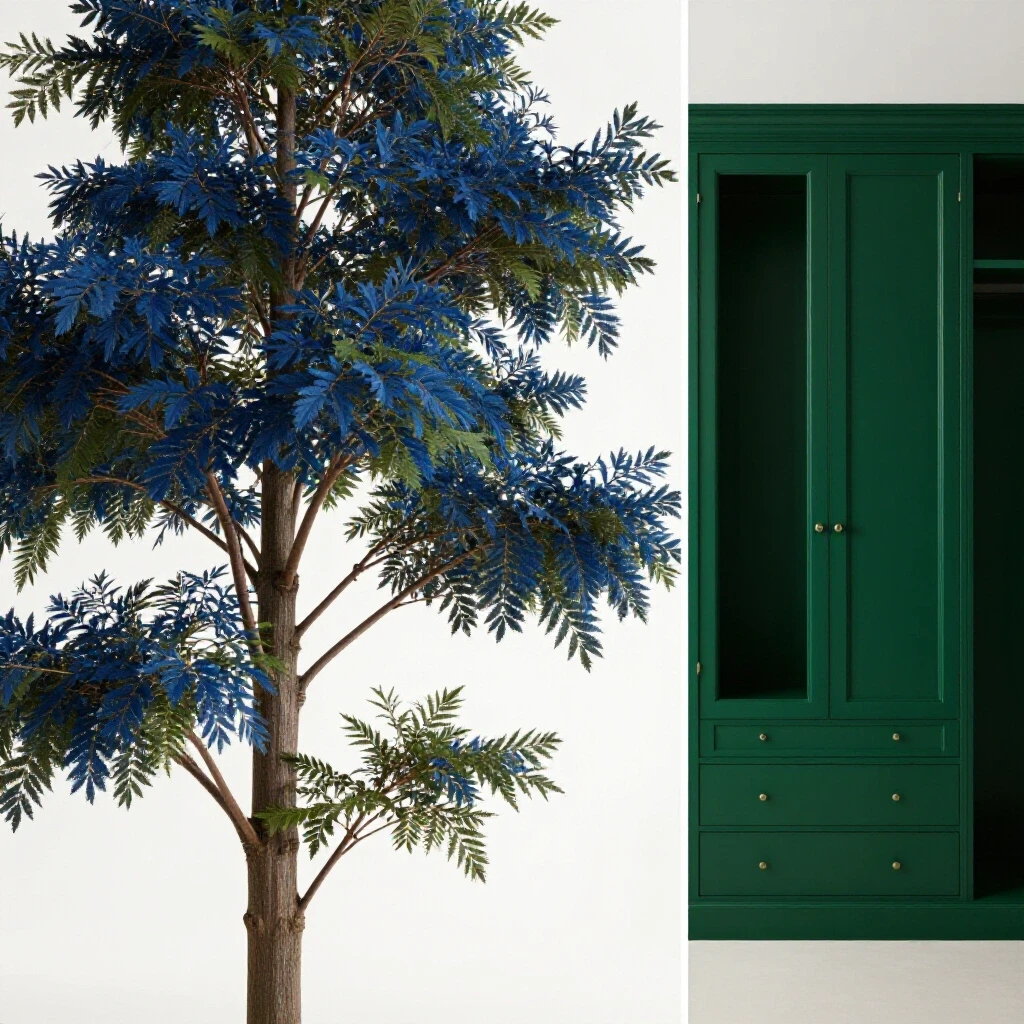 Contrast of a stylish hall tree and an elegant coat closet in a bright studio setting, showcasing entryway storage options.