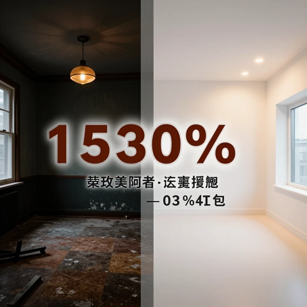 Split-screen image showing a renovated bright room contrasting with a dimly lit outdated space, emphasizing lighting changes in home renovation.
