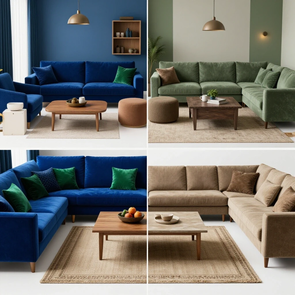 A stark contrast of a modern upgraded living room beside a simple outdated room showcasing the transformation process.