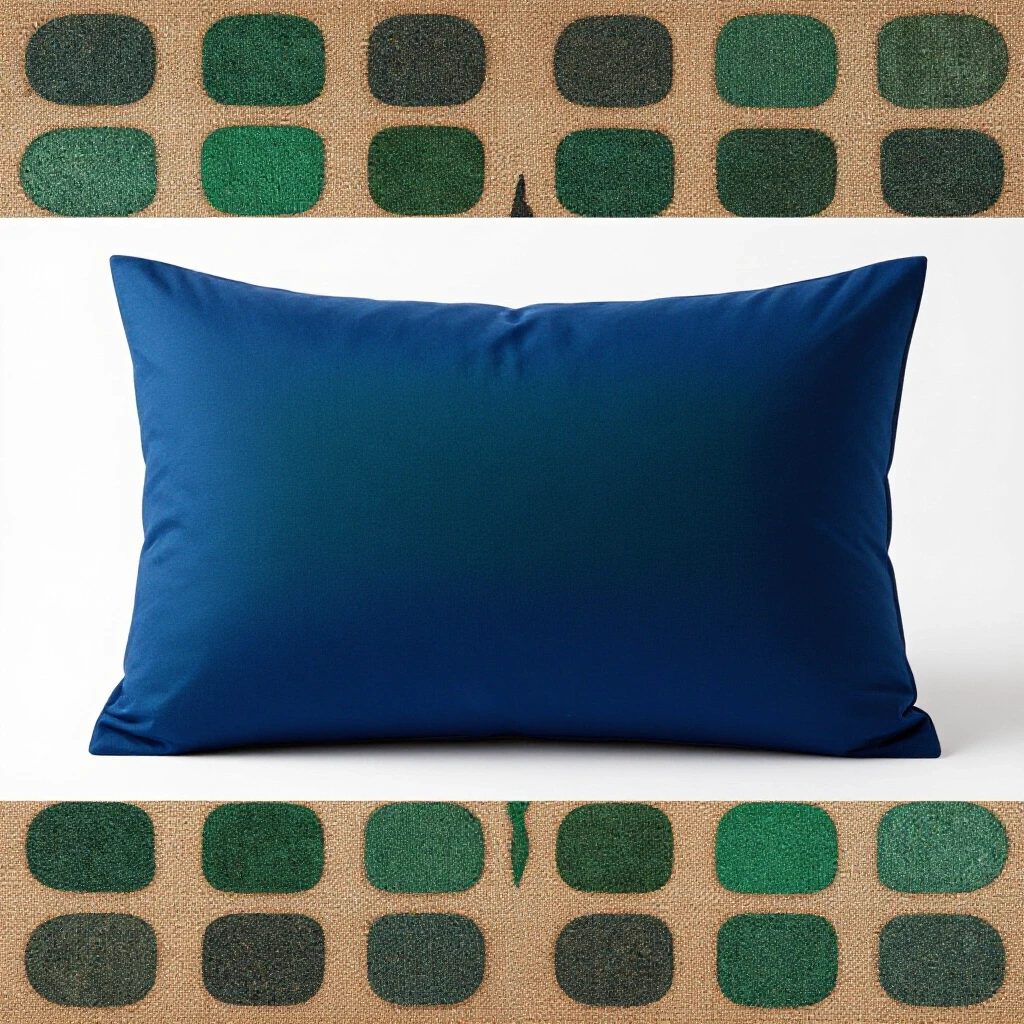 Plush pillow with a textured protector in a bright studio environment, showcasing comfort and tranquility.