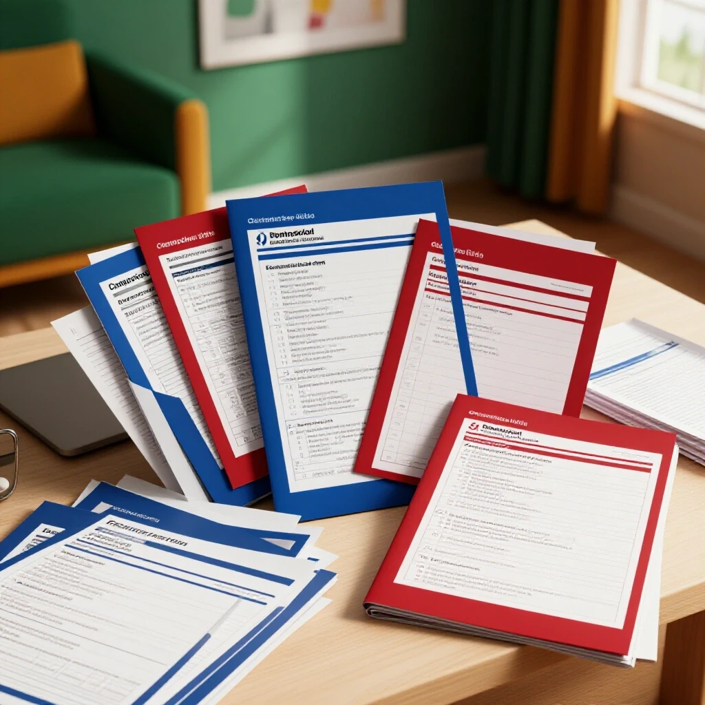 A cluttered desk with contractor bids contrasted against a peaceful home corner, showcasing the process of decision-making.
