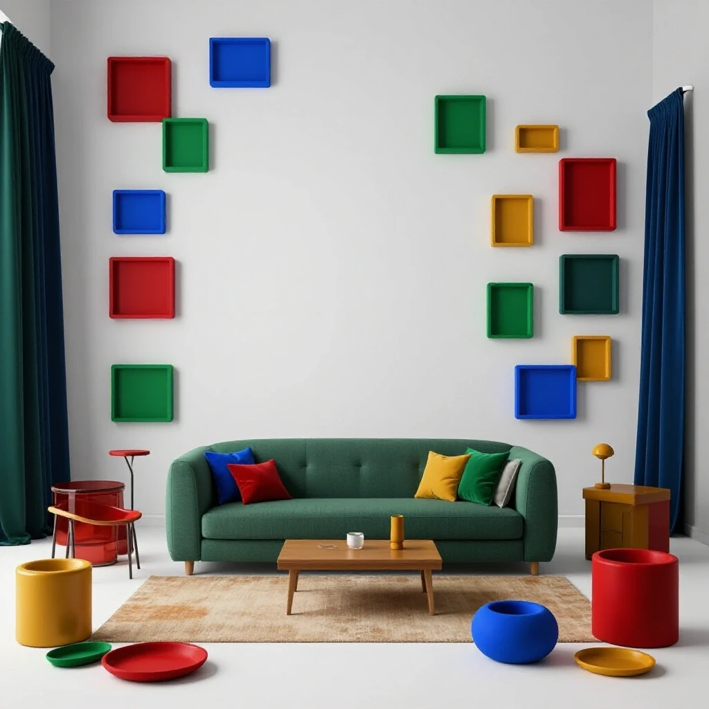 A beautifully renovated room showcasing vibrant secondhand materials around it, highlighting renovation contrasts.