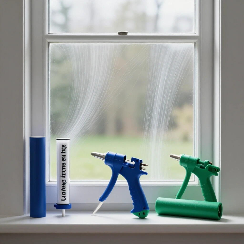 Cozy interior with a drafty window, showcasing tools for DIY draft elimination solutions.