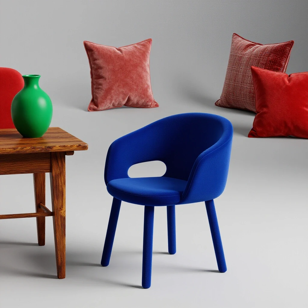 An eclectic living room combining modern and vintage furniture with vibrant colors and textures, showcasing design mixing.