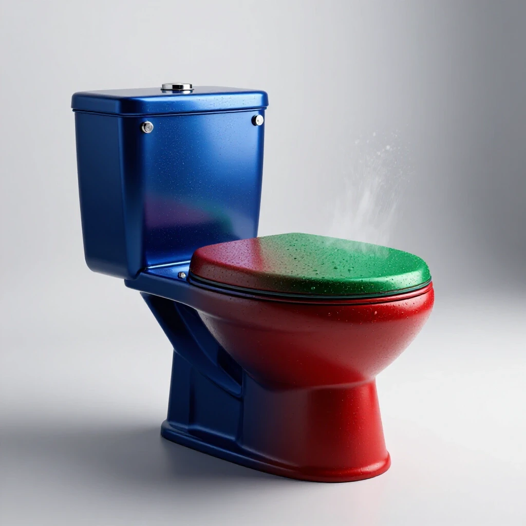 A striking comparison of a sleek insulated toilet tank without condensation versus a dripping uninsulated tank, showcasing surface moisture issues.