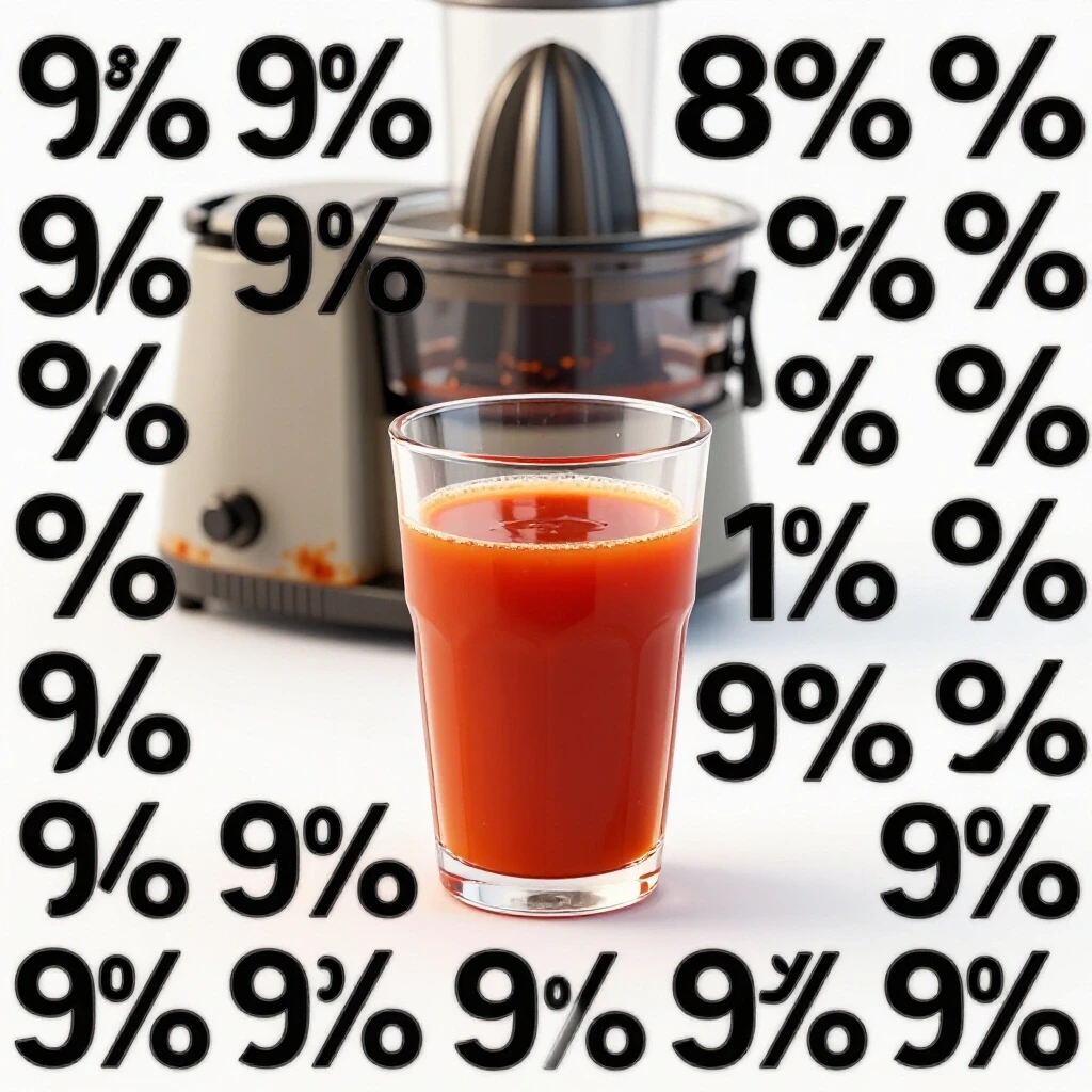 A vibrant freshly juiced drink in a clear glass, contrasting with a dull unused juicer in the background.