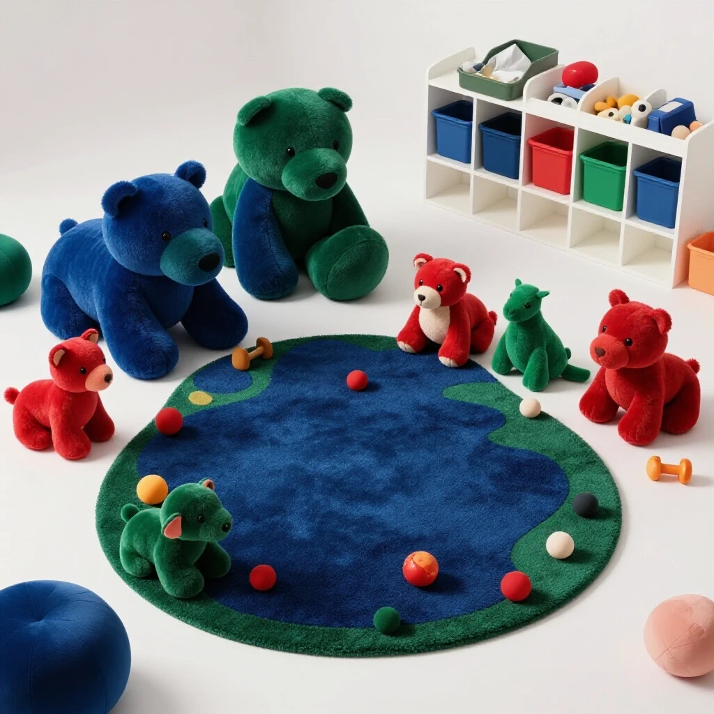 Vibrant kids' playroom featuring colorful toys and organized cleanup area, showcasing budget-friendly design.