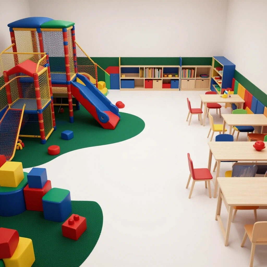 A vivid illustration of a chaotic children's play area transitioning to an organized space, highlighting design tips for parents.