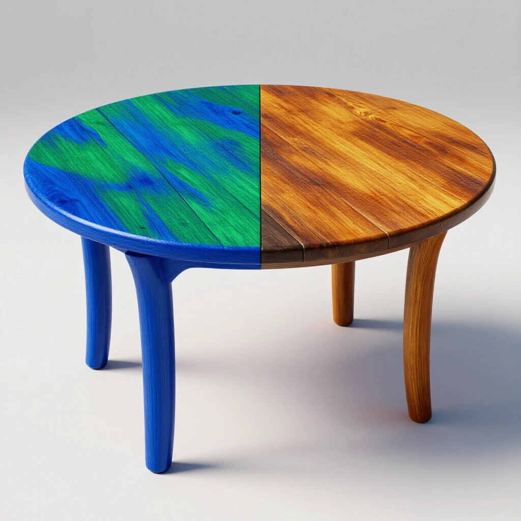 Vibrant outdoor table showcasing summer and autumn transitions in color and texture to illustrate durability.