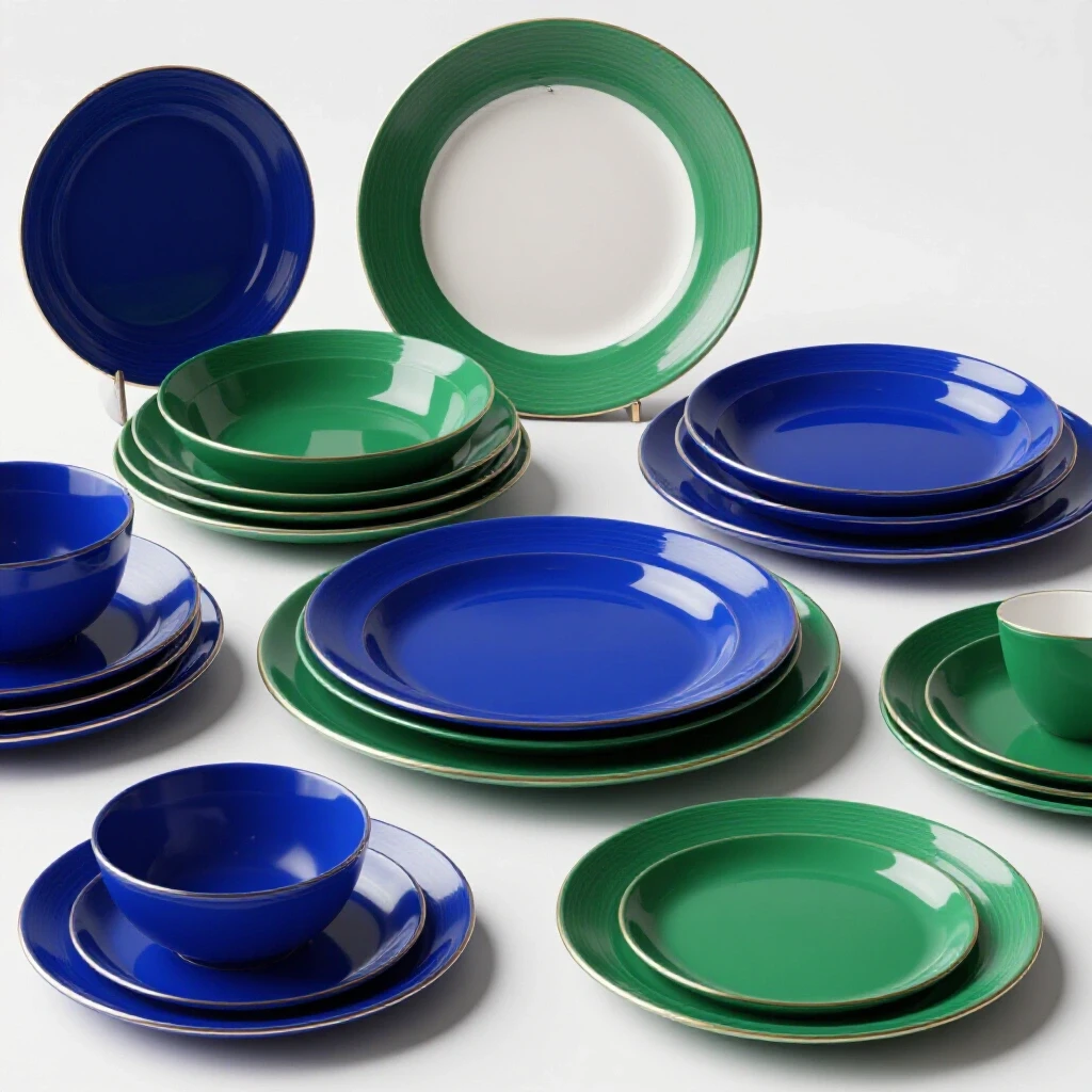 A beautifully set dining table with luxurious dinnerware, showcasing chips and scratches on a plate in the background.
