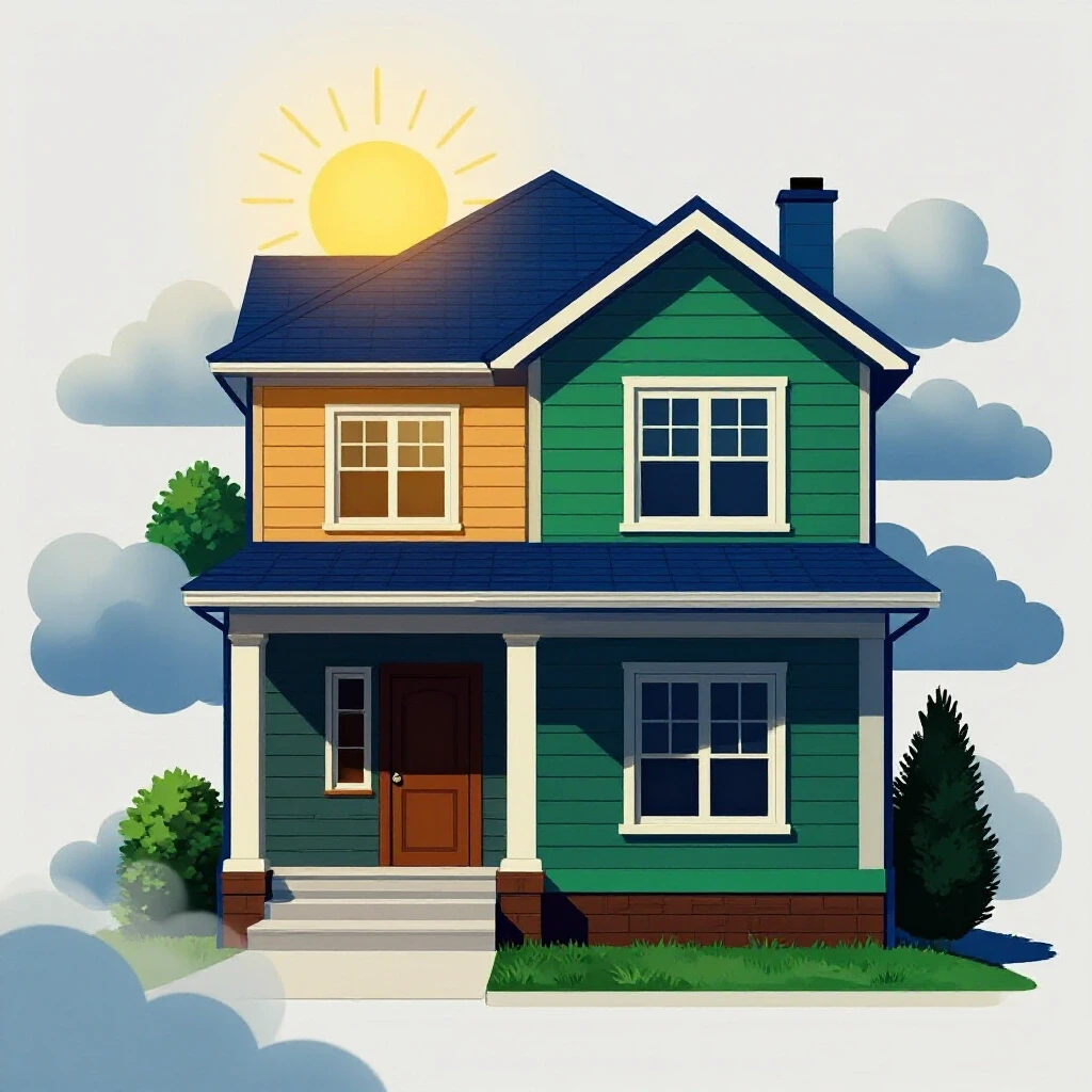 An eye-catching illustration of a split-level home showcasing contrasting upper and lower levels, symbolizing pros and cons.